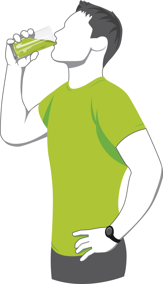 man drinking powdered drink